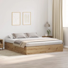 Cama de Armazenamento vidaXL Artesanal em Carvalho 180x200 cm