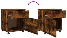 Arquivador móvel 45x38x54cm derivados madeira carvalho fumado