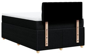 Cama boxspring com colchão 120x190 cm tecido preto