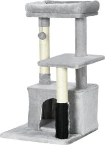 Arranhador para gatos, para trepar com arranhador, altura 85 cm, cinzento claro