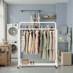 Guarda roupa aberto com rodas 46,5 x 110 x 155,5 cm Branco