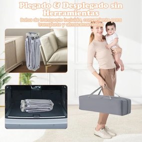 Parque infantil para bebés 127 x 127 x 72,5 cm.  com 50 bolas oceânicas e 4 pegas, com porta com fecho de correr para 0-3 anos. Cinza escuro