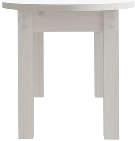 Mesa de centro 80x40x35 cm madeira de pinho maciça branco
