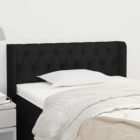 Cabeceira de cama c/ abas tecido 103x16x78/88 cm preto