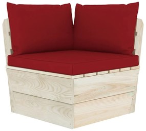 6 pcs conjunto lounge de paletes + almofadões madeira de abeto
