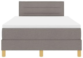 Cama Box Spring com Colchão e LED Taupe 120x200 cm Tecido