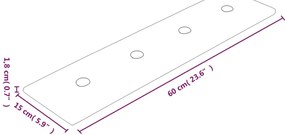 Painel parede 12pcs 60x15 cm couro artificial 1,08 m² cinza