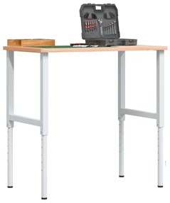 vidaXL Bancada retangular 100x60x(71,5-98) cm madeira de faia maciça