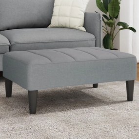 vidaXL Apoio de pés 77x55x31 cm tecido cinzento-claro