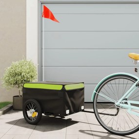 Reboque para bicicleta 30 kg ferro preto e verde