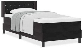 Cama Box com Colchão vidaXL Preto 100x200 cm Veludo