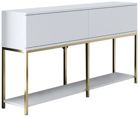 Conjunto de Mobiliário de Sala Lord – Branco/Dourado – Tv Stand: 180x4