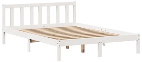 Cama com estante sem colchão 140x200 cm pinho maciço branco