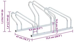 Suporte independente para 3 bicicletas aço galvanizado