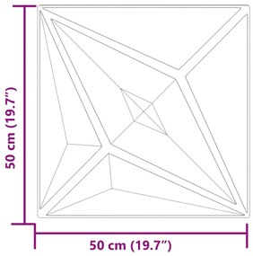 Painéis de parede 12 pcs 50x50 cm 3 m² XPS estrela betão