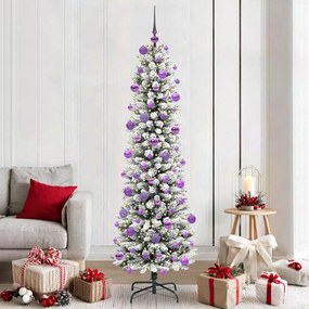 vidaXL Árvore de Natal Artificial Branco 210 cm PVC, Metal e Plástico