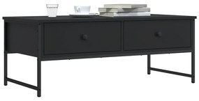 vidaXL Mesa de centro 101x49x39,5 cm derivados de madeira preto