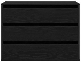 Chest of Drawers de Canto em Carvalho Preto 80x41x58 cm Madeira Engenh
