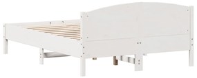 Cama sem colchão 120x190 cm madeira de pinho maciça branco