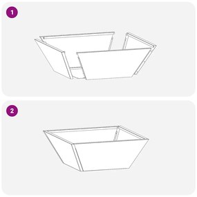 Vasos de Jardim - 5 Peças Brancas (40x40x15 cm) em Plástico