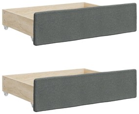 Sofá-cama c/ gavetão e gavetas 90x190 cm tecido cinzento-escuro