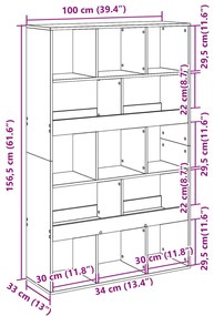 divisória 100x33x156,5 cm derivados de madeira cinzento sonoma