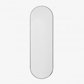 Espelho De Parede Oval 50x160 Cm Em Mdf Nuseiva Preto - Sklum