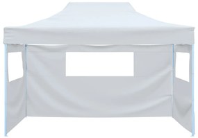 Tenda para festas dobrável c\ 3 paredes laterais 3x4,5 m branco