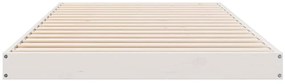 Estrutura de Cama de Chão vidaXL Branca 100x210 cm em Madeira Sólida d