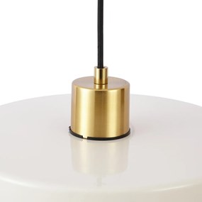 Candeeiro suspenso retro dourado com vidro bege - Jina Retro