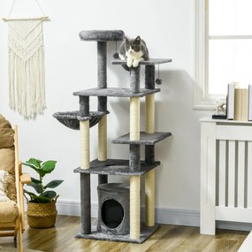 PawHut Arranhador para Gatos Grande 144 cm Torre para Gatos com Poste