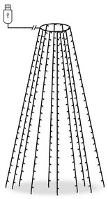 Cordão de luzes para árvore de Natal 250 luzes LED 250 cm