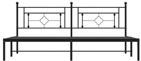 Estrutura de cama com cabeceira 200x200 cm metal preto