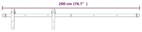 Kit de ferragens para porta deslizante 200 cm aço branco