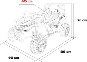 Buggy elétrico para Crianças 24V, 4x4 Arctic Cat WILDCAT XX, 2 Lugares Rodas Espuma EVA, assento couro Rosa