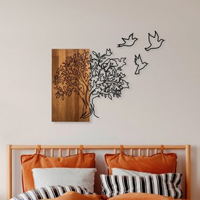 Acessório Decorativo de Parede Ma-391 – Nogueira e Preto – 61 x 58 cm