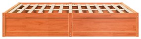Cama sem colchão 200x200 cm pinho maciço castanho-mel