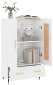 Aparador alto 69,5x31x115 cm derivados madeira branco brilhante