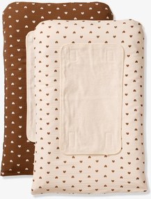 Lote de 2 capas para colchão de muda-fraldas chocolate