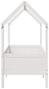 Cama infantil formato casa 70x140 cm pinho maciço branco