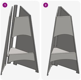 Fogueira Pyramid vidaXL Preta 50x45x95 cm Aço