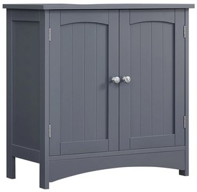 Armário de casa de banho para lavatório (não incluído) com 2 portas 60 x 30 x 60 cm Cinzento