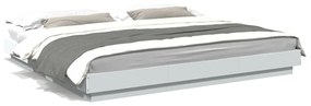 Estrutura cama c/ luzes LED 180x200 cm derivados madeira branco