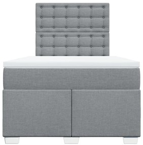 Cama com molas/colchão 120x200 cm tecido cinza-claro