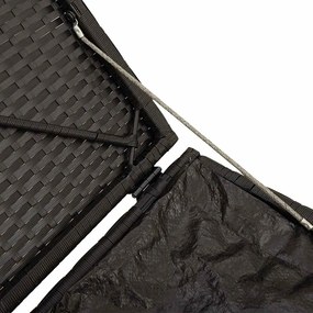 Bancos de jardim com almofadas 2 unid 40x40x43 cm vime PE preto