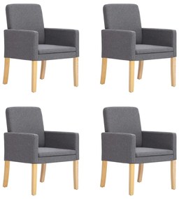 vidaXL Cadeiras de jantar 4 pcs tecido cinzento-claro
