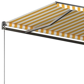 Toldo automático independente 350x250 cm amarelo e branco