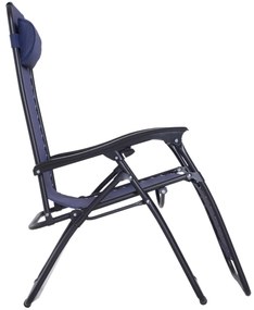 Outsunny Espreguiçadeira Dobrável de Jardim Espreguiçadeira de Gravidade Zero para Pátio Terraço Carga Máxima 150kg 90x65x110 cm Azul