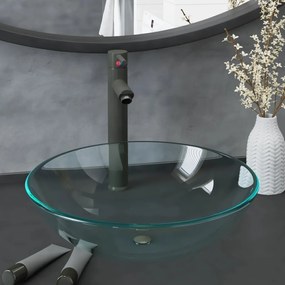 Lavatório torneira válvula click-clack vidro temp. transparente