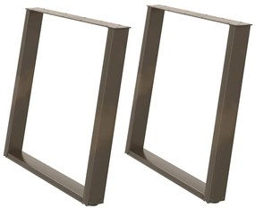 Pés para mesa de jantar em formato de U, 2 peças, aço natural, 100x(72